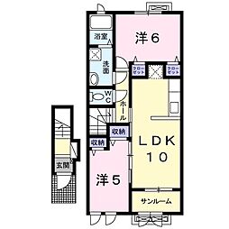 グレースレミカ 2LDKの間取図画像