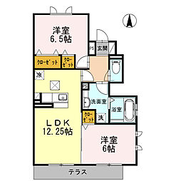 ベルグレイス湘南A 2Rの間取図画像