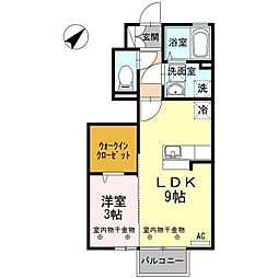 D-room蓮町 1LDKの間取図画像