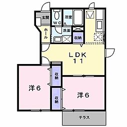 エルブスガーデン 2LDKの間取図画像