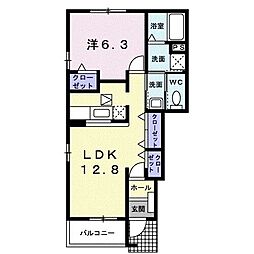 ヴィラ・スクエアC 1LDKの間取図画像