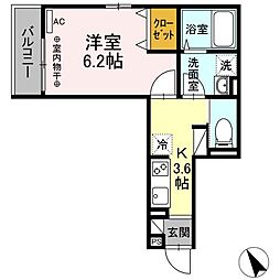 エムズバーレイ湘南平塚 1Kの間取図画像
