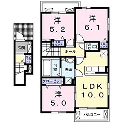 フリシュシェーネE 3LDKの間取図画像