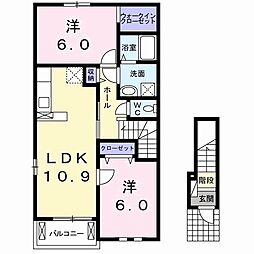 エクセレント・ティアラ 2LDKの間取図画像