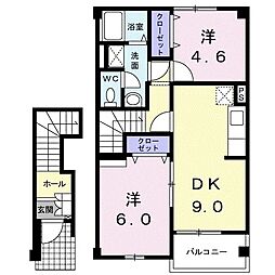ロイヤルシャトー 2DKの間取図画像