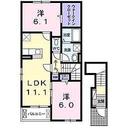 ボランジェ 2LDKの間取図画像