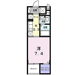 アルドーレ・インプレス 1Kの間取図画像