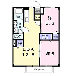 ガーデンハイツ・B 2LDKの間取図画像