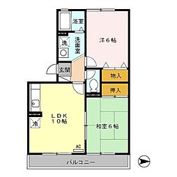 トロワフィーユ 2LDKの間取図画像