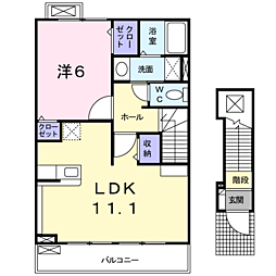 ライフグローブ 1LDKの間取図画像