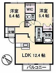 サンセットガーデンA 2LDKの間取図画像