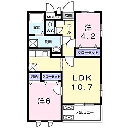 エクセルコートM.O 2LDKの間取図画像