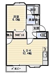 アネーロ 1LDKの間取図画像