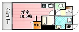 グラビスコート広島駅前通り ワンルームの間取図画像