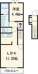 ポルテ・コート 1LDKの間取図画像