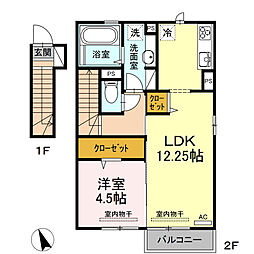 カーサクイントE 1LDKの間取図画像