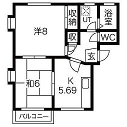 サン・ピア 2Kの間取図画像