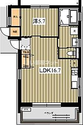 てんでこ荘 1LDKの間取図画像