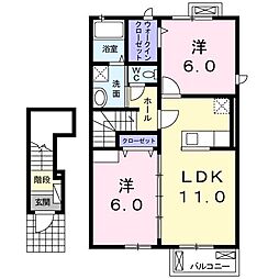 サンリット貴舟 2LDKの間取図画像