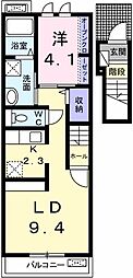 ロマンド 1LDKの間取図画像