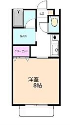 エスポワール 1Kの間取図画像