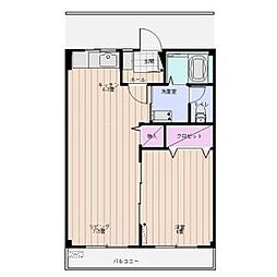 メゾン・ド・アヴニール 1LDKの間取図画像