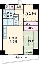 ベルフォーレ 2LDKの間取図画像