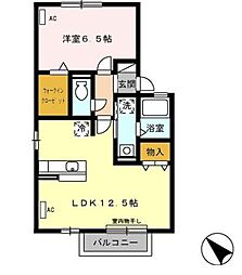 オルランシア 2階1LDKの間取り