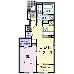 リーベリーＡ 1階1LDKの間取り