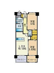 JR筑肥線 糸島高校前駅 徒歩7分の賃貸マンション 4階2SLDKの間取り