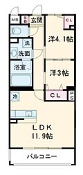 セレーナ 2LDKの間取図画像