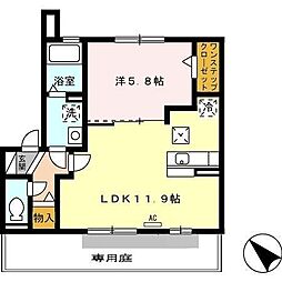 ウィングヴューC 1LDKの間取図画像