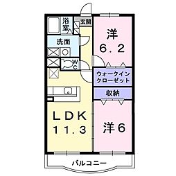 ダンケ 2LDKの間取図画像