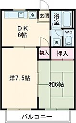 芝池マンション 2DKの間取図画像