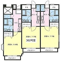 COMFORT  PLACE 3階1Kの間取り