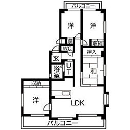 グリーンタウン宮地 4LDKの間取図画像