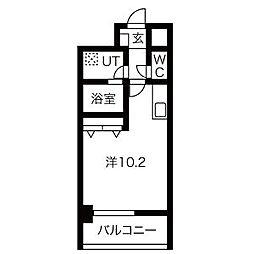 アレーヌコート野並 ワンルームの間取図画像
