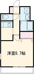 クロノス29新町 1Kの間取図画像