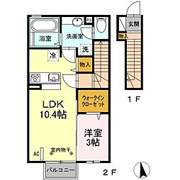 ルイティア8 1LDKの間取図画像