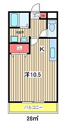 ブランドール ワンルームの間取図画像