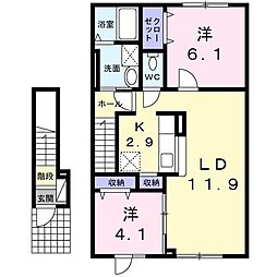 ウインドヒル4 2LDKの間取図画像
