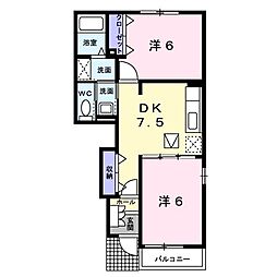レクサス2 2DKの間取図画像