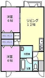 パラドール3 2LDKの間取図画像