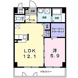 アーバンフレンドリー 1LDKの間取図画像