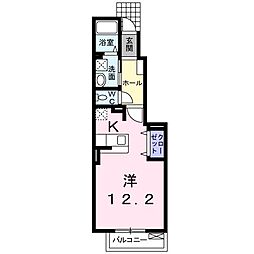 サフラン ワンルームの間取図画像