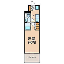セラクリスタル船橋 1Kの間取図画像