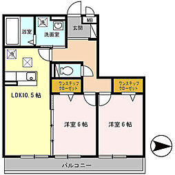 ティエラ 2LDKの間取図画像