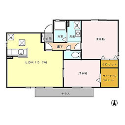 カサグランデ 2LDKの間取図画像