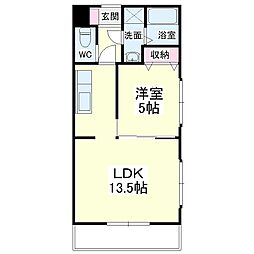 マンション花水木 1LDKの間取図画像