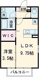 ハイヒルズ湯野原 1LDKの間取図画像
